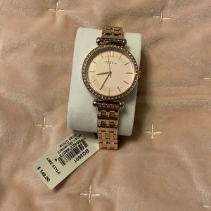 NWT Fossil watch. Gold and blush.